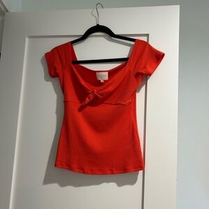 Sezane cotton blend tie top